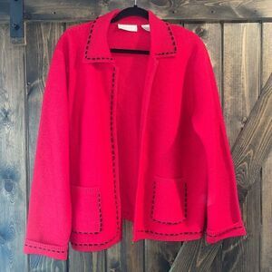 Studio Works 100% Wool Open Front Sweater